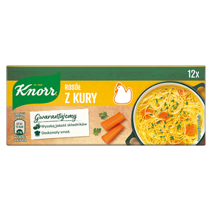 Knorr Rosół z kury 6l – to kompozycja wysokiej jakości składników, która zapewni daniu smak bulionu drobiowego i pogłębi jego aromat. Cena sugerowana: 4.49 zł
