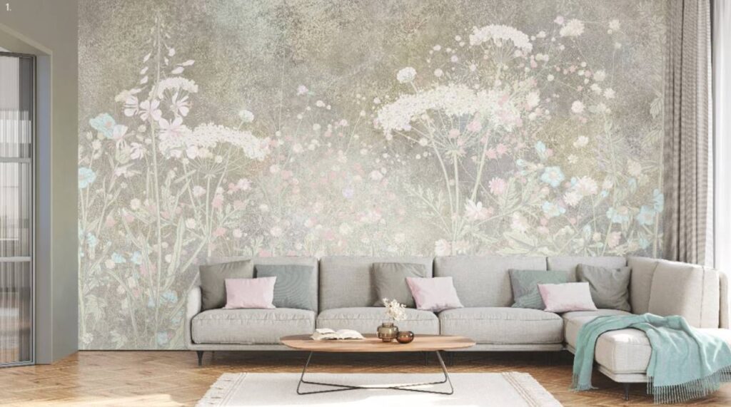 Mural Herbarium z motywem łąki