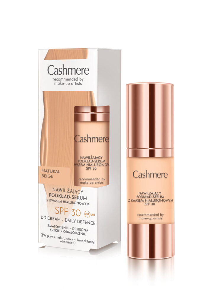 CASHMERE DD CREAM – DAILY DEFENCE Nawilżający podkład-serum z kwasem hialuronowym SPF 30