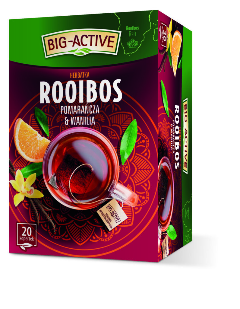 Herbatka Big-Active Rooibos Pomarańcza & Wanilia – 5,99 zł/op. 30 g (20 torebek)