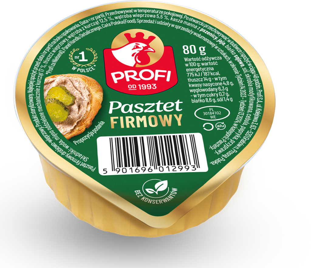 Pasztety Profi z pomidorami (80 g), cena det. ok 2,69 zł