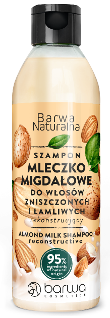 BARWA NATURALNA Szampon Mleczko Migdałowe Rekonstruujący do włosów zniszczonych i łamliwych