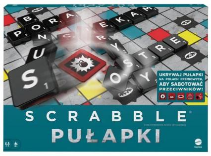 Scrabble® Pułapki o nieprzewidywalnym i emocjonującym charakterze dzięki płytkom pułapek i płytkom aktywującym, które włączają do gry specjalne możliwości, takie jak kradzież punktów lub usuwanie płytek, co daje sprytnym graczom niemałą przewagę.