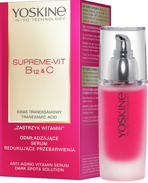 YOSKINE SUPREME-VIT B12&C ZASTRZYK WITAMIN Odmładzające serum redukujące przebarwienia, 69,99 zł/30 g