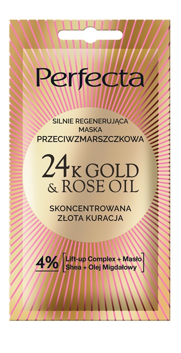 PERFECTA 24K GOLD&ROSE OIL SILNIE REGENERUJĄCA MASKA PRZECIWZMARSZCZKOWA