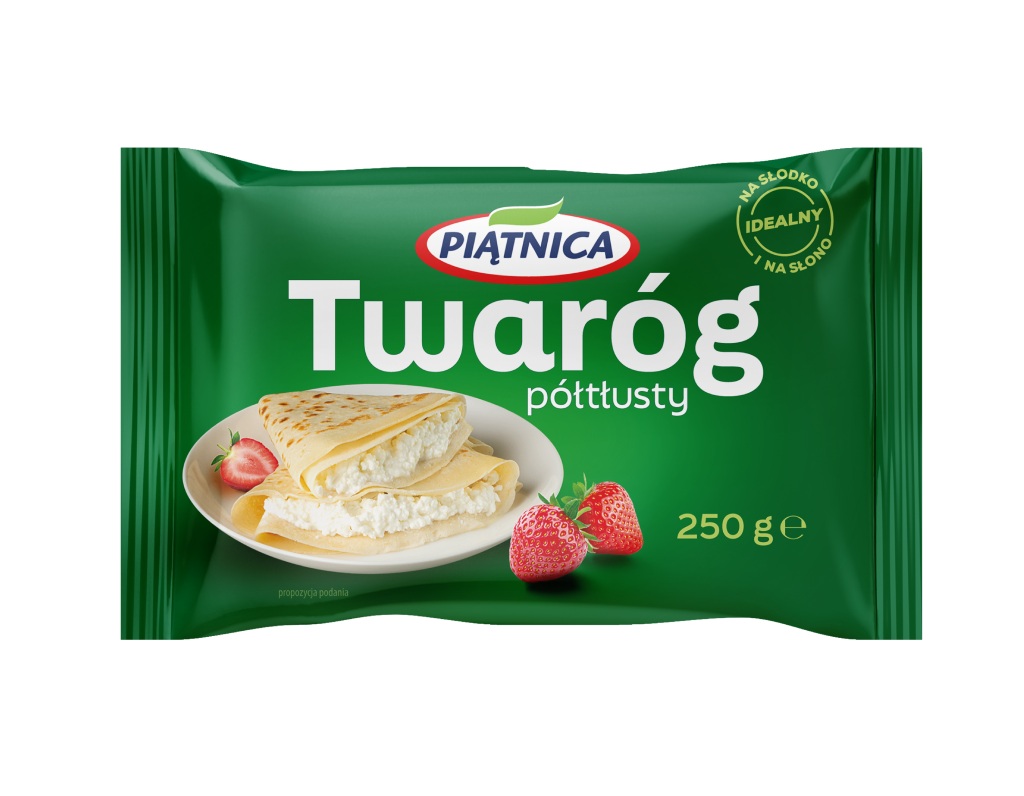 Piątnica to uwielbiana przez Polaków marka znana z najwyższej jakości produktów nabiałowych, które obecne są w prawie 95% gospodarstw domowych w naszym kraju. Wprowadzona nowość – twaróg w kostce to produkt wytwarzany według tradycyjnej receptury z najwyższej jakości mleka od lokalnych dostawców.