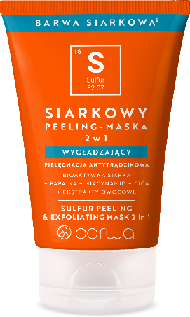 BARWA SIARKOWA® Siarkowy peeling-maska 2w1 wygładzający, 22,99 zł/120 ml