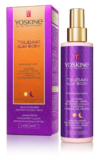 YOSKINE TSUBAKI SLIM BODY Japoński booster- spray na oporny cellulit, matcha i kofeina, 35 zł/200 ml