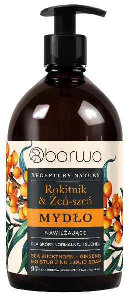 RECEPTURY NATURY Mydło Nawilżające ROKITNIK + ŻEŃ-SZEŃ