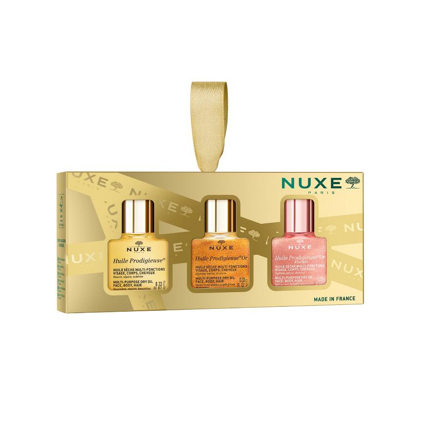 Zestaw 3 mini olejków Huile Prodigieuse®, 74 zł Zawiera: Huile Prodigieuse® 10 ml, Huile Prodigieuse® Or 10 ml, Huile Prodigieuse® Or Florale 10 ml
