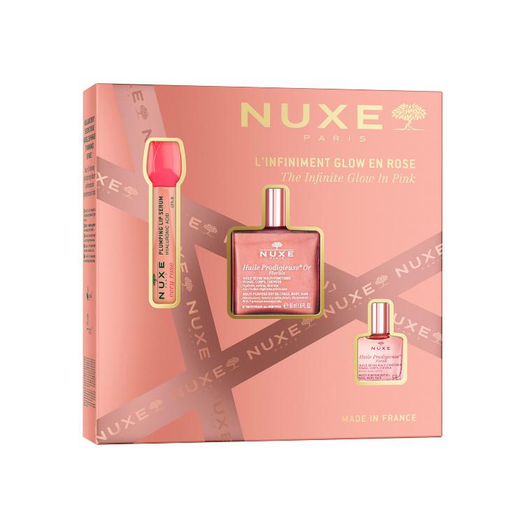 Zestaw GLOW Huile Prodigieuse® Or Florale, 156 zł Zawiera: Huile Prodigieuse® Or Florale 50 ml, Huile Prodigieuse® Florale 10 ml, Very Rose Nawilżające serum powiększające usta 8 ml.
