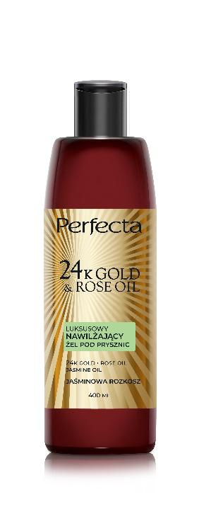 PERFECTA 24k GOLD & ROSE OIL Luksusowy nawilżający żel pod prysznic Jaśminowa Rozkosz, 14,99 zł/400 ml