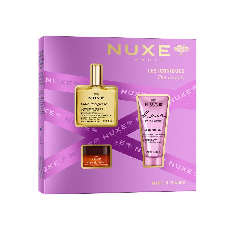 Zestaw Bestsellery Huile Prodigieuse®, 147 zł Zawiera: Huile Prodigieuse® 50 ml, Hair Prodigieux® Szampon wygładzający 50 ml, Rêve de Miel Balsam do ust 15 g.